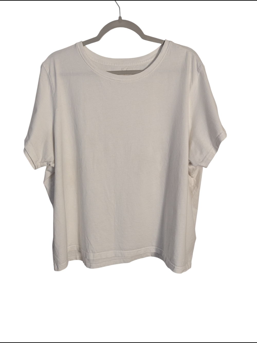 L.L. Bean Size 3X Women's Short Sleeve Crew Tee in White 100% Cotton